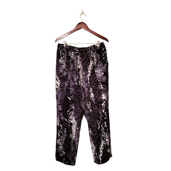 Faded Glory Womens Pants Black XL Plus Size Animal Print Straight Leg - Picture 8 of 8